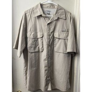 Sun River Clothing RealTree Mens Short Sleeve Button Up Shirt L Fishing Vented